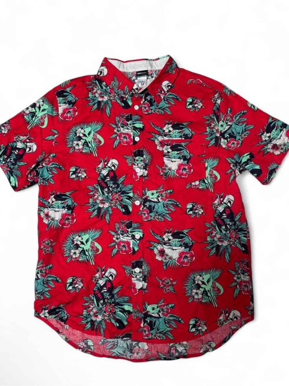 Star Wars Red & Teal Tropical Print Short-Sleeve Button-Down Shirt